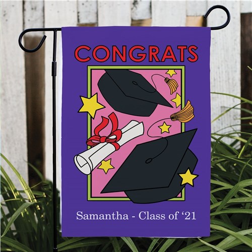 Personalized "Congrats" Graduation Garden Flag