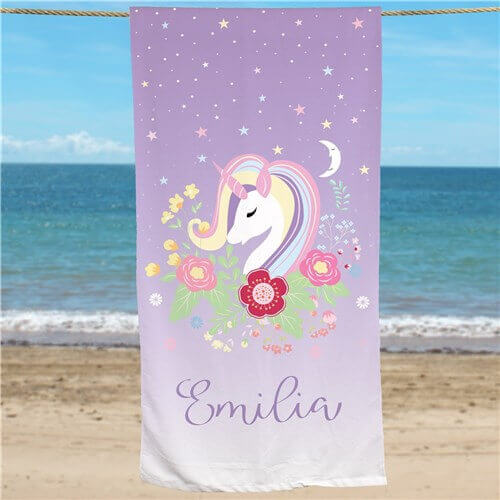 Bliss EDU Personalized Unicorn Beach Towel