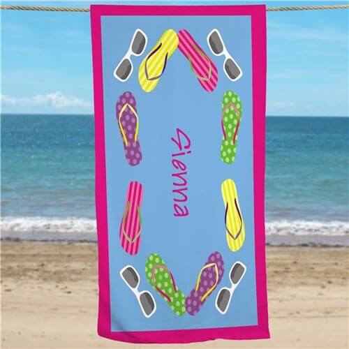 Personalized Flip Flop beach Towel