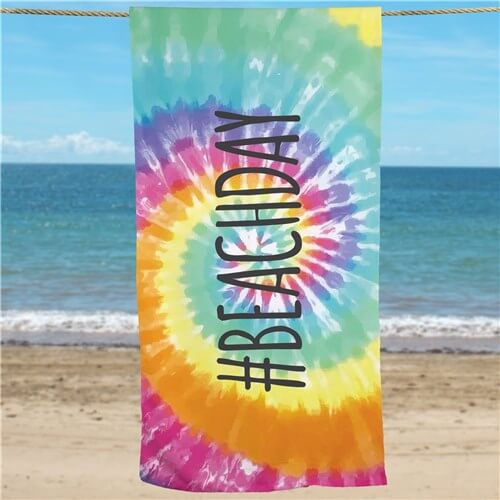 Personalized Tie-Dye Beach Towel