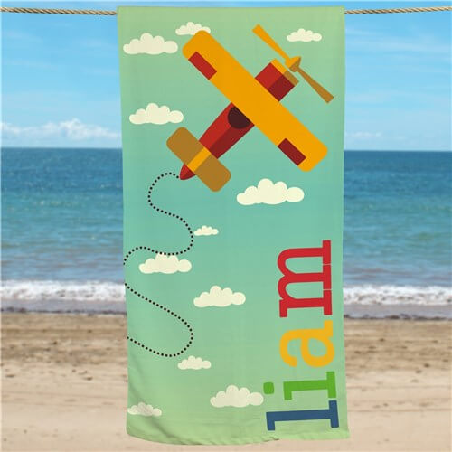 Bliss EDU Personalized Airplane Beach Towel