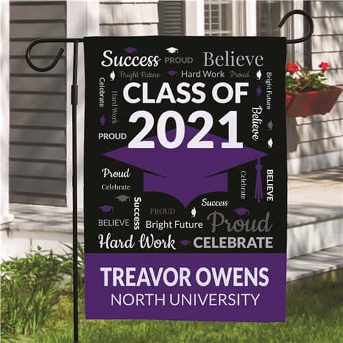 Personalized Grad Hat Class Of Garden Flag