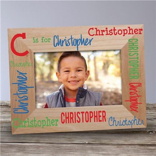 Bliss EDU Personalized Alphabet Red Wood Frame