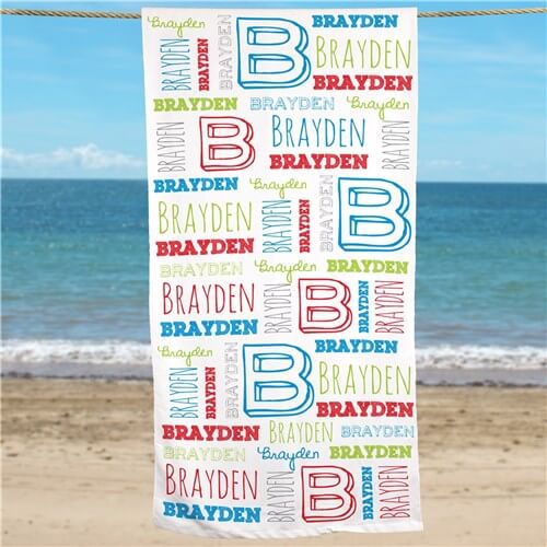 Personalized Kid's Name Beach Towel