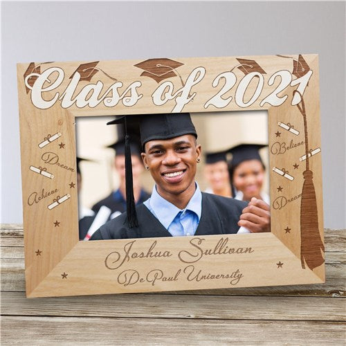 Engraved Graduation Wood Picture Frame