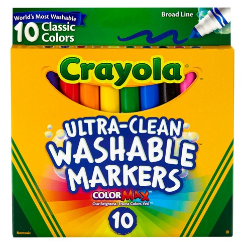 Crayola Ultra-Clean Markers Broad Line Washable 10ct Classic
